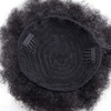Afro Puff Drawstring Pferdeschwanz Synthetic Curly Natural Extension Haarteile (Black-1)