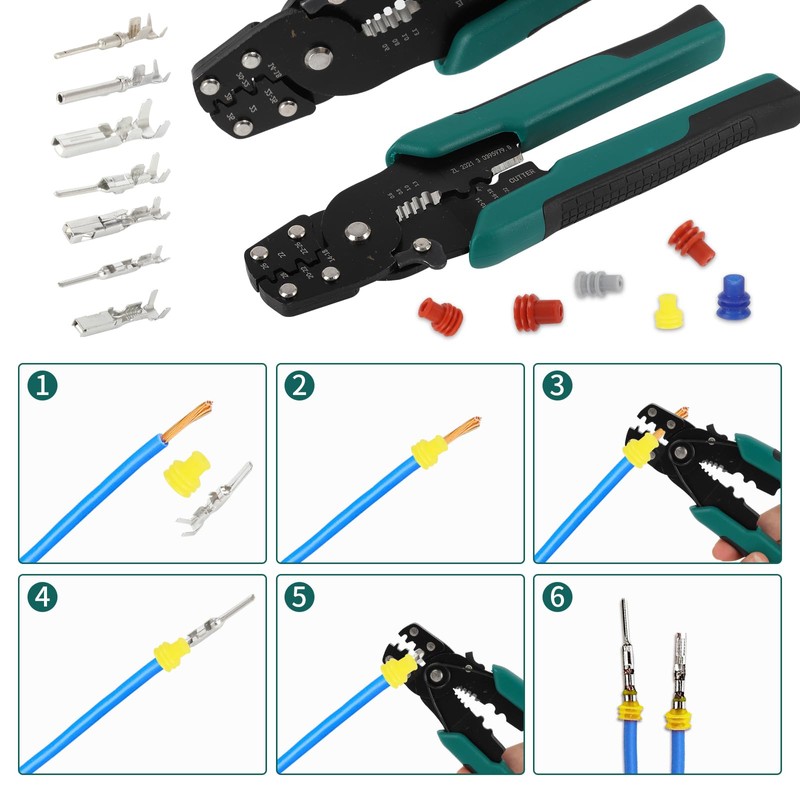 812Pcs Pin Connector Kit with Crimping Pliers - Terminal Pin