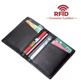 Unbranded Men Wallet Slim Minimalist Leather Card Holder RFID Blocking Bifold Front Pocket