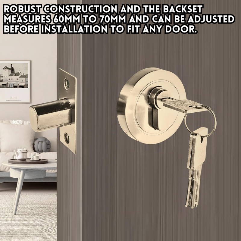 Security Solutions - Euro Locking Deadbolt Thumbturn Set - 60/70mm