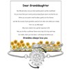To My Granddaughter-Sunflower Mood Bracelet, Adjustable Rhinestone Sparkly Spinning Flowers