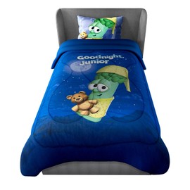 VeggieTales 4 Pc Kids Comforter Sets - Boys & Girls Soft Twin Bedding Set Includes Pillow Case, Comforter, Fitted Sheet, Flat Sheet, Goodnightjunior