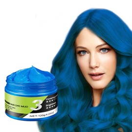 Blue Haarwachs,Temporäre Blau Haarsprayfarbe, Waschbares Crazy Blue Hair Color, Instant-Haarfärbemittel, Natürliche Haarfarbe, Styling-Haarton für Männer, Frauen, Party