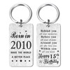 Gezxin Happy 15th Birthday Keychain Gifts for Teen Girls Boys-