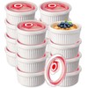 LOYIM 12 Pack 8 oz Ramekins with Lids Oven Safe