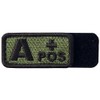 Type A + Tactical Blood Type Embroidered Velcro Patch Olive