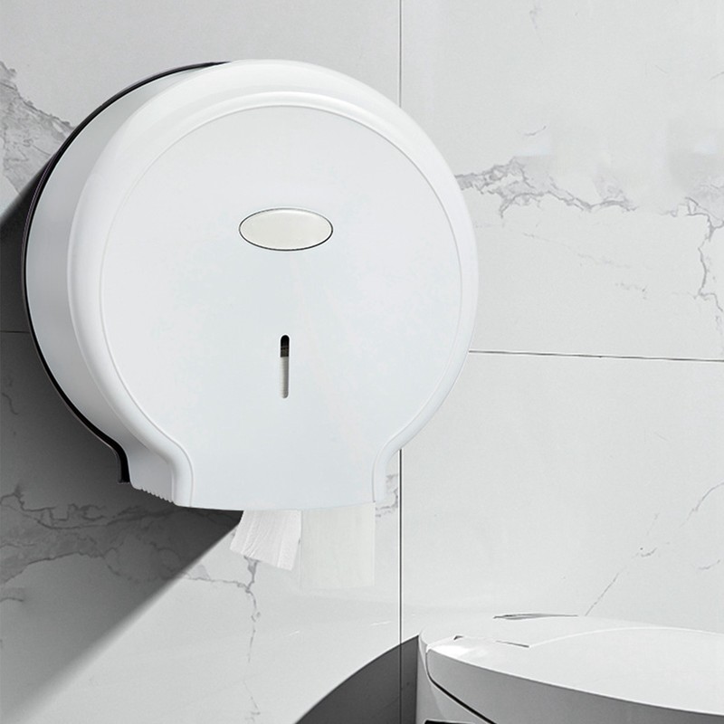 Jumbo Toilet Paper Roll Dispenser Punch Free Waterproof Wall Mount