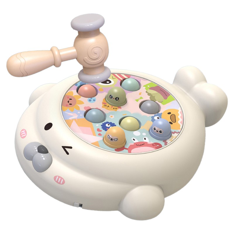 Kids Interactive Whack Toy Educational Sound Light Animal Shape Hammering