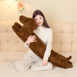 PEACH CAT Dachshund Dog Stuffed Animals 47.2” Long Wiener Puppy Plushies Soft Plush Toys Gifts for Adults Brown