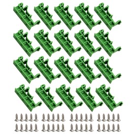 BuxiuGK 10 Sets(20Pcs）DIN C45 Rail Adapter 35mm PCB DIN C45 Circuit Board Bracket Insulating Plastic with 40 Mounting Screws,Green