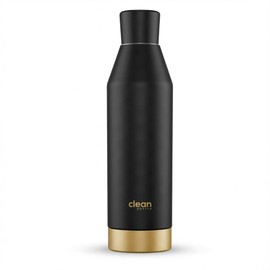 THE CLEAN HYDRATION Co. Insulated Removable Bottom Water Bottle 17 Oz | Stainless Steel Water bottle | Double Walled Thermo Flask | Hot and Cold Water Bottle (Black)