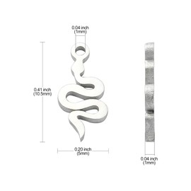 DanLingJewelry 20Pcs Stainless Steel Snake Charms Dangle Animal Charms Animal Snake Charms for DIY Necklace Earring Bracelet Making