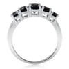 Silvershake Graduated 5-Stone Gemstone in White Gold Plated 925 Sterling