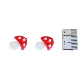Miniblings Fliegenpilz Ohrstecker Stecker Ohrringe Pilz Funghi Natur rot weiß - Handmade Modeschmuck I Ohrringe Stecker Ohrschmuck