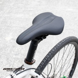 GORIX Bicycle Saddle, Short Saddle, Waterproof, Road Bike, Cushioning, Shock Absorbing, Replacement, Stylish, Black (CTF WD GR303), Cross Bike, Cyclocross Gravel MTB, Mini Velo, Other Bicycles