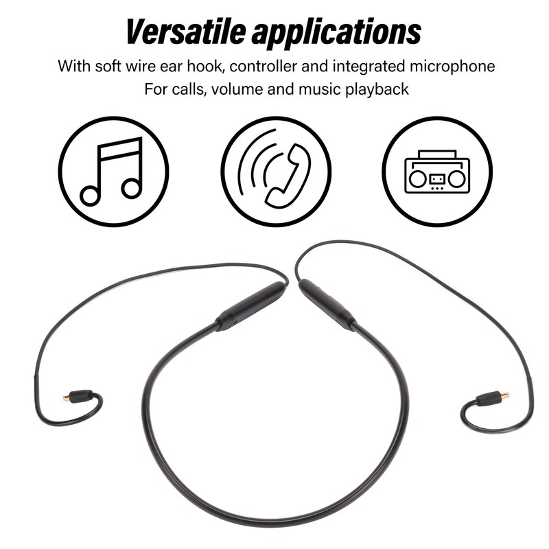 Bluetooth Earphone Wireless Upgrade Cable with Mic and Controller for