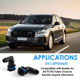 Set of 2 Front Headlight Washer Connectors 1J0955665E - Suitable for, A6 A8, Beetle, Fabia, Octavia, Roomster, TTS | Wiper Water Hose
