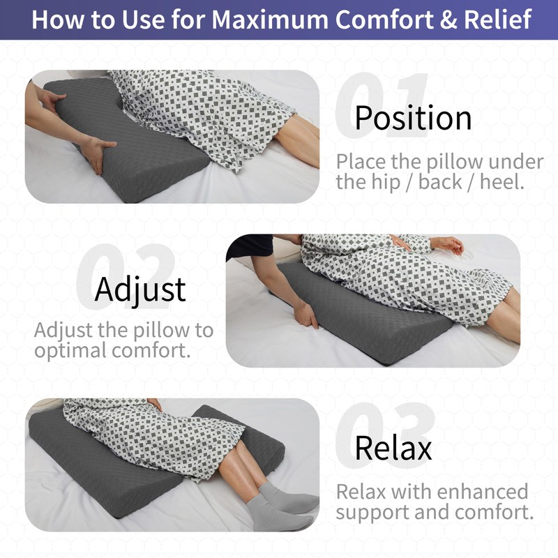 Lenora Bed Sore Pillow Set, Positioning Wedge Pillow with Extra