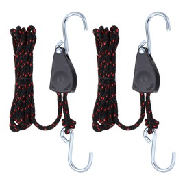 PATIKIL 2 Pcs Kayak Rope Tie Down Straps, 1/4" x 10 ft Heavy Kayak Rope Straps Canoe Bow and Stern Tie Downs Straps Adjustable Rope Hanger Ratchet Kayak Transport Accessories