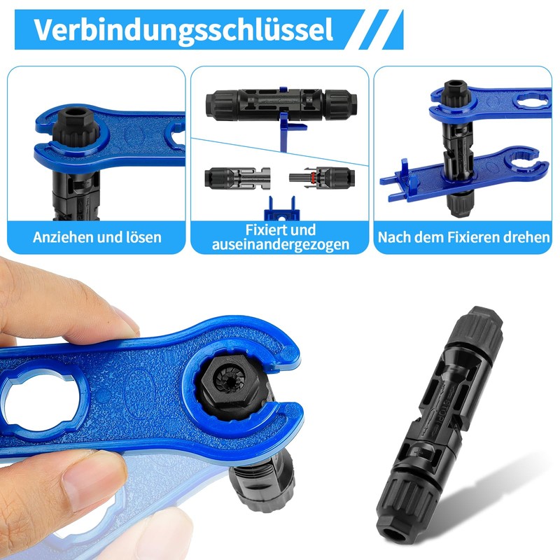 Solar Crimping Tool Set 2.5/4/6 mm² (AWG 13-10) PV Cable,