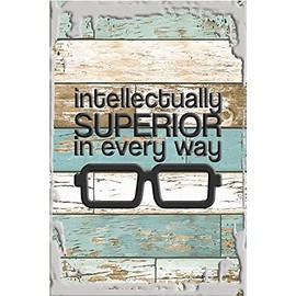 Intellectually superior, every way glasses silhouette funny nerd White Wall Art Decor Funny Gift