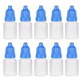 sourcing map Plastic Dropper Bottles, 5ml/0.17 oz Empty Squeezable Dropper Bottle with Cap, Blue, Pack of 10
