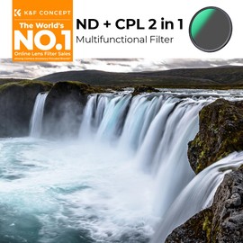 K&F Concept 2.4 in (62 mm) ND8+CPL Filter, 2-in-1 Filter, ND8 and Polarizing Filter, 2-in-1