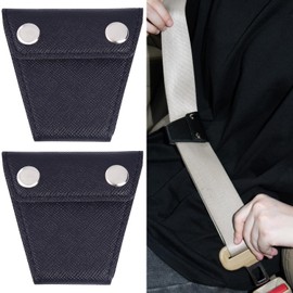 2pc Seat Belt Adjuster, Seat Belt Clips Car Seat Locking Clip Universal Shoulder Neck Protector Seatbelt Clips,PU Smooth Leather Vehicle Belt Positioner
