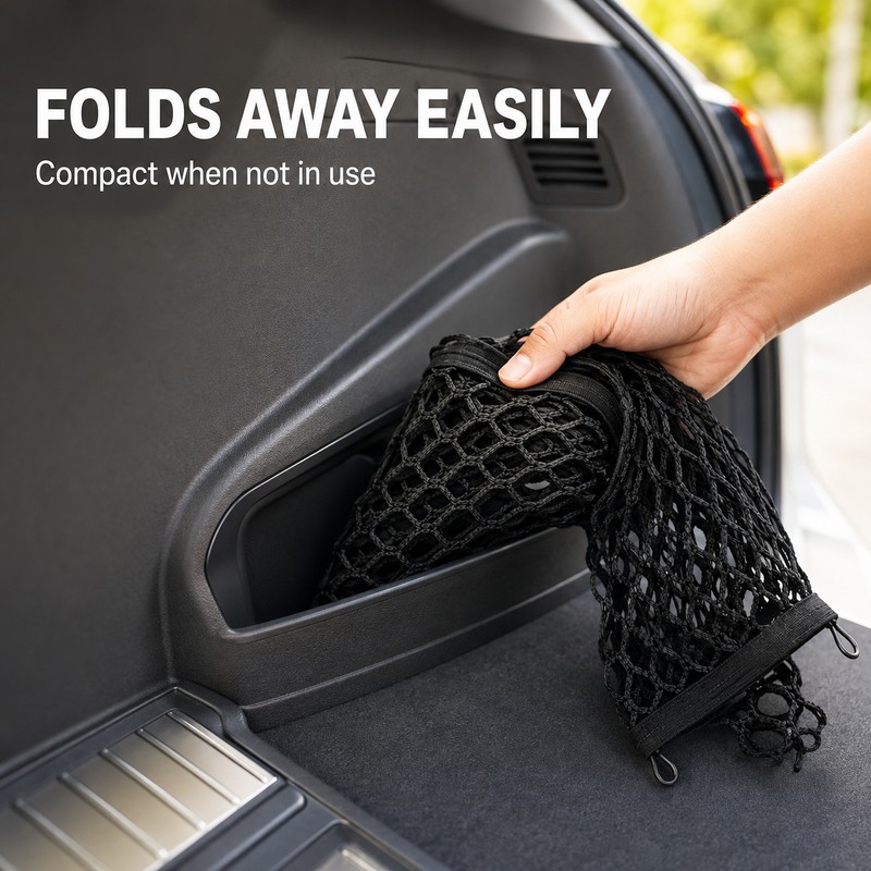 Universal Elastic Nylon Car Cargo Net with Hooks for SUV,