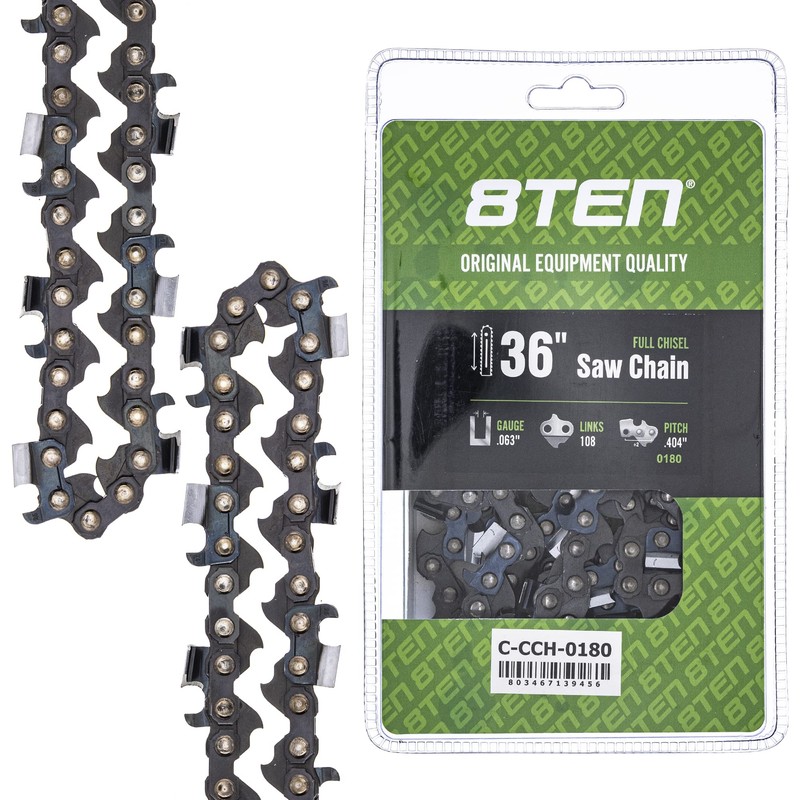 8TEN Full Chisel Chainsaw Chain 36 Inch .063 .404 108DL