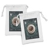 Lunarable Coffee Fabric Pouch Set of 2, Cup of Coffee