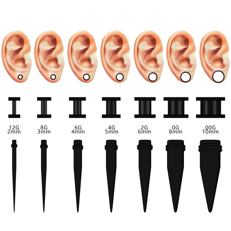 DERALA 28Pcs Ear Stretching Kit Stainless Steel Ear Tapers Expander