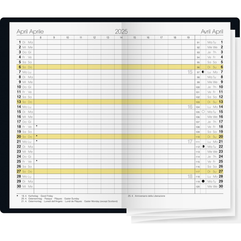 rido/idé Pocket Diary Model GILET Planner (2025), 2 Pages =