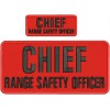 CHIEF RANGE SAFETY OFFICER EMB PATCH 11X5 AND 5X2 HOOK