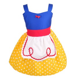 Dressy Daisy - Disfraz de Vestidos de Delantal de Princesa Blanca Nieves para Bebé Niñas Talla 12 a 18 meses