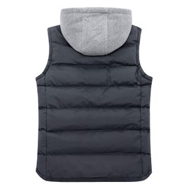 ZSHOW Men's Puffer Vest Removable Hooded Cotton-Padded Vests Outerwear Jackets(Grey,XL)