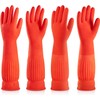 ThxToms Rubber Dishwashing Cleaning Gloves (2-Pair) - Fleece Lined, Reusable,