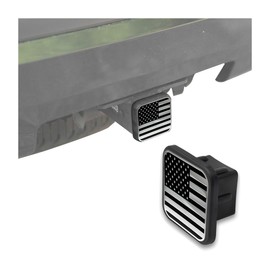 AICEL 2 Inch Trailer Hitch Cover, USA American Flag Plug Cap Fits 2" Receivers, Square Mouth Tow Receiver Tube Dust-Proof Plug Insert Cover, Car Exterior Accessories for Truck Trailer ATV