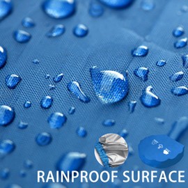 LUKIUP 100 x 100 x 15 cm Sandpit Cover, Waterproof Round Blue Tarpaulin for Sandpit, with Drawstring Elastic Band and Storage Bag for Sand and Water Shells