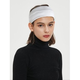 Solid Color Knitted Hair Band As Gift, Casual Elastic Hair Accessories for Women & Girls, High Stretch Headbands for Women Gym, Exercise, Daily Back To School - Color: White, Size: one-size