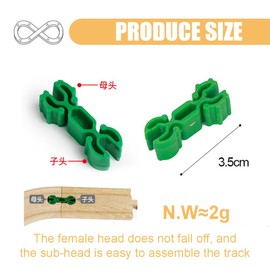 GHPKOTW Pack of 10 Wooden Rail Adapter Connectors, Track Connectors, Railway Accessories, Rail Connectors, Wooden Train Accessories, Universal Wooden Train Adapter Set, Wooden Track Connectors (Grey)