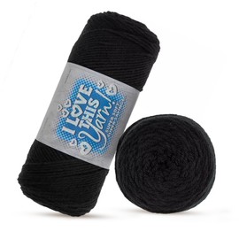 I Love This Yarn 4 - Medium Yarn for Crocheting & Knitting – Soft Yarn Skein – 355 Yards of Acrylic Yarn for Crocheting Blankets, Hats, & More – Craft Supplies for Handcrafting Accessories, Black