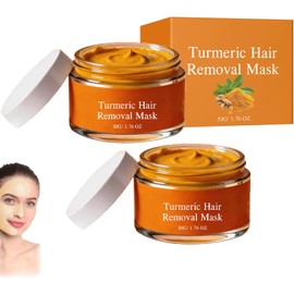 Mascarilla Depilatoria De CúRcuma, Mascarilla De Arcilla Con Vitamina C Y CúRcuma, Mascarilla Profunda De ColáGeno Y CúRcuma Rostro Y Cuerpo, Mascarilla Facial De Arcilla De Limpieza Profunda (2 PCS)