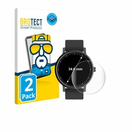 brotect 3D Curved Screen Protector compatible with Watches (Circular, ø: 34 mm) (2 Pack) - Full Screen Coverage