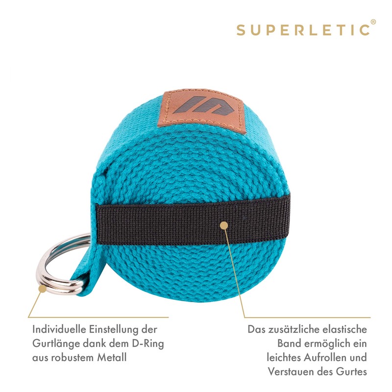 SUPERLETIC® Yoga Strap I Yoga Strap Made of 100% Cotton
