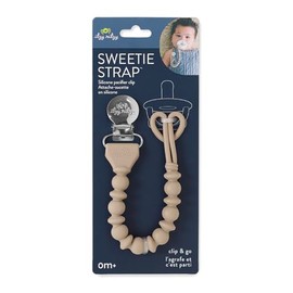 Itzy Ritzy Clip de silicona para chupete; correa de chupete de silicona 100% de grado alimenticio con clip que mantiene chupetes, mordedores y juguetes pequeños en su lugar; cuenta con diseño de una