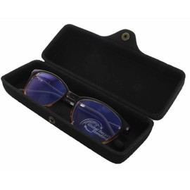SuRE 209701 Eyeglass Case, Lightweight, Compact, Wide, Semi-Hard, Urethane, Felt Material, Stylish, Black, Sustainable, GRS Certified, Recycled Material