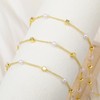 SMYHTGLIF 5 Meters 18K Gold Plated Square Chain Spool Pearl