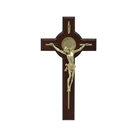 Jorvina Cristo/Cruz Grande de San Benito para Colgar Dorada