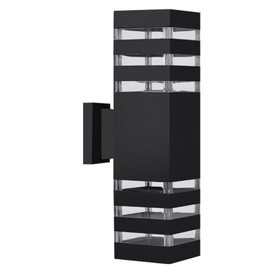 Square Lampholder, Up and Down Wall Lights Holder, Aluminum + Acrylic Body Waterproof IP65 led Porch Light Holder for House Patio Garage Garden.E26R (Bulb not Included)